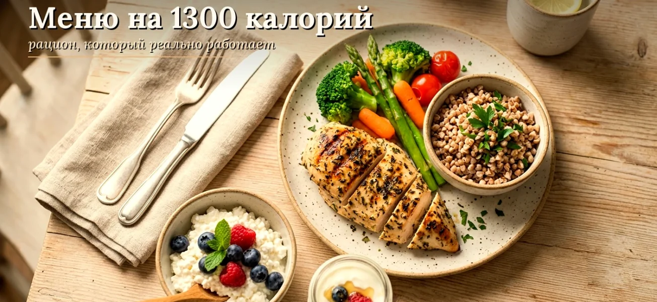 Меню на 1300 калорий в день фото